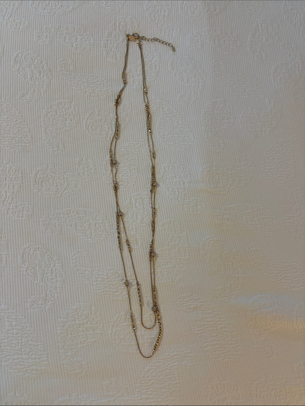 Chico's Layered Gold Tone Beaded Necklace